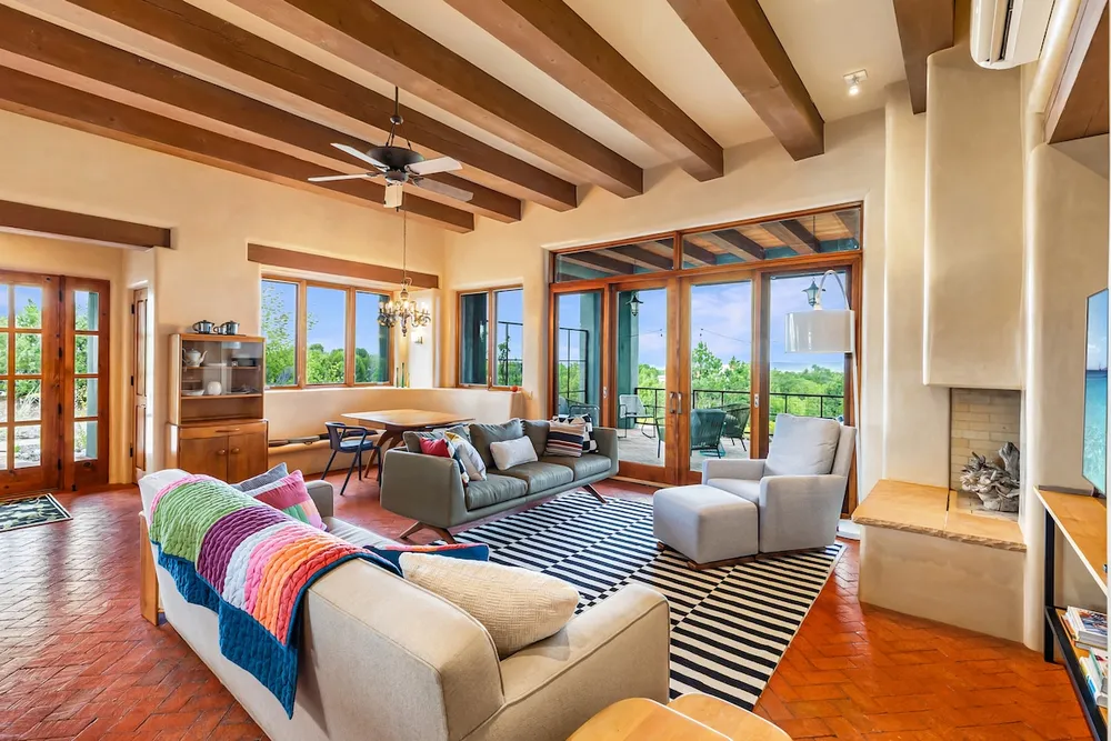 Santa Fe vacation home featuring local art, earthy palettes, and a welcoming atmosphere