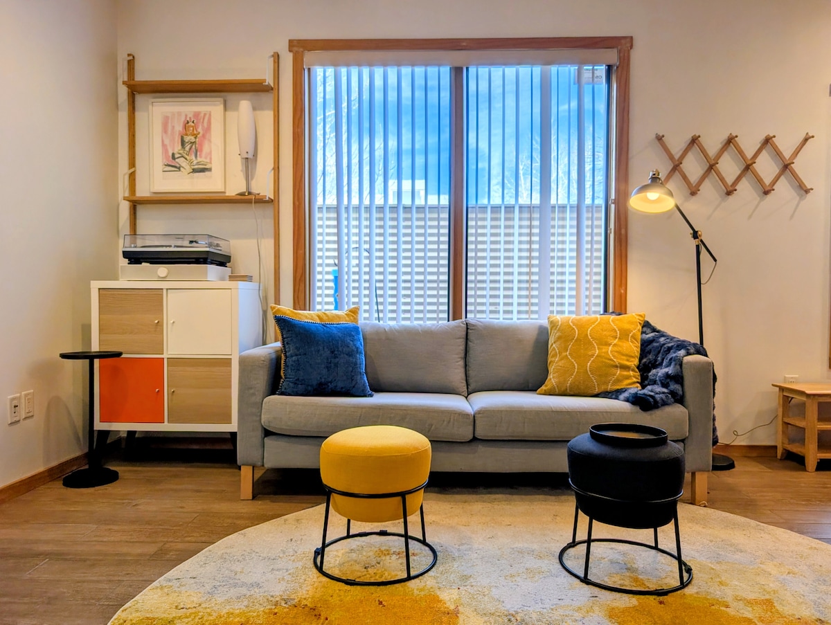 Spacious Santa Fe rental with viga ceilings and authentic adobe character