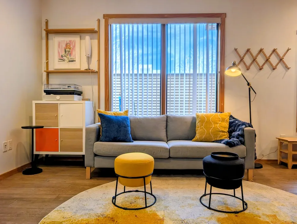 Spacious Santa Fe rental with viga ceilings and authentic adobe character